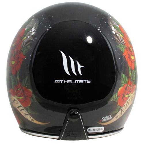 MT Le Mans 2 Skull & Roses Helmet Black Red Size: S