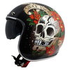 MT Le Mans 2 Skull &amp; Roses Helmet Black Red Size: S