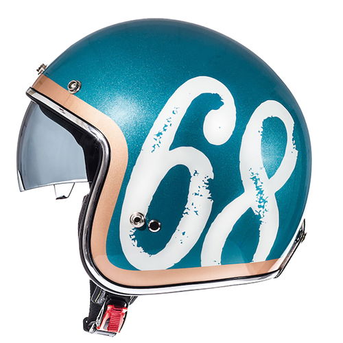 MT Le Mans 2 Hipster Helmet Green Orange White Size: S