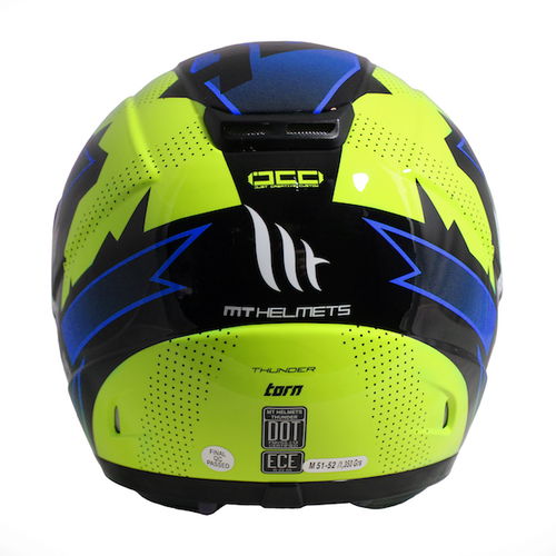 MT Thunder Torn Kids Helmet Fluo Yellow Blue Size: S