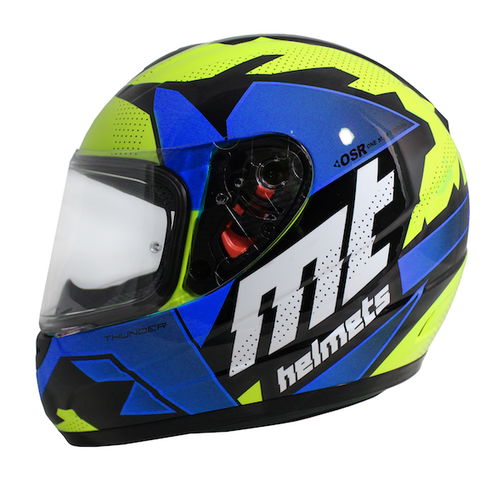 MT Thunder Torn Kids Helmet Fluo Yellow Blue Size: S