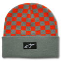 Checkered Cuff Beanie Green Orange
