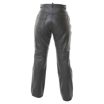 IXS Lagos Ladies Black Leather Motorcycle Jeans Rear                                                                                                                                                                                                           
