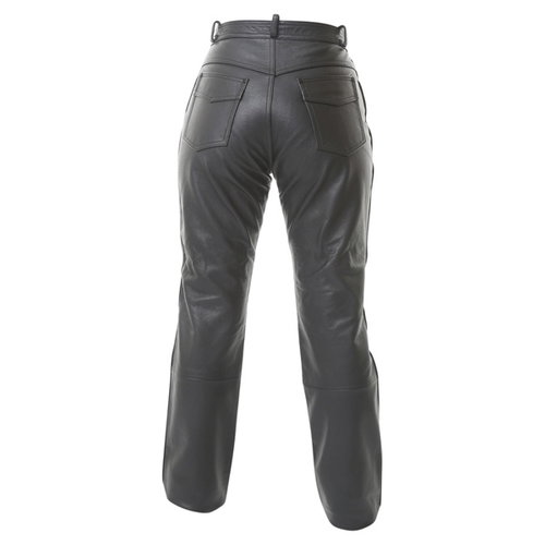 IXS Lagos Ladies Black Leather Motorcycle Jeans Rear                                                                                                                                                                                                           