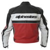 Alpinestars Dyno 2 Red White Black Retro Leather Motorcycle Jacket Back                                                                                                                                                                                        