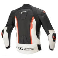 Missile V2 Leather Jacket Black White Red Fluo