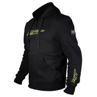 Urban Zip Mens Textile Hoodie Black Fluo Yellow