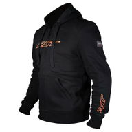 Urban Zip Mens Textile Hoodie Black Red