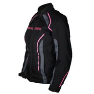 Isla Ladies Textile Jacket Black Pink
