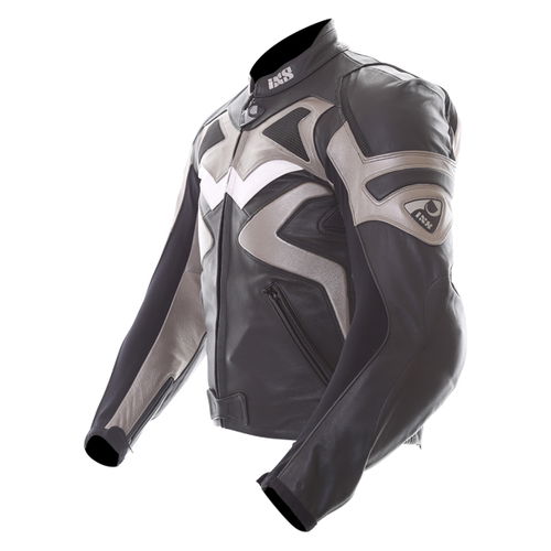 IXS Vertigo Black Anthracite Leather Motorcycle Jacket Side                                                                                                                                                                                                    