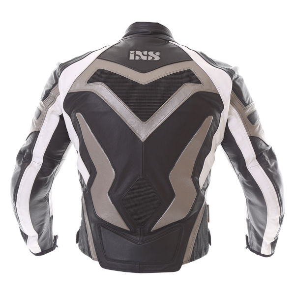 IXS Vertigo Black Anthracite Leather Motorcycle Jacket Back                                                                                                                                                                                                    