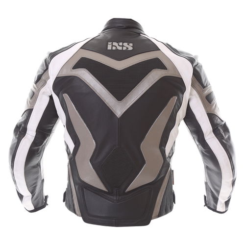 IXS Vertigo Black Anthracite Leather Motorcycle Jacket Back                                                                                                                                                                                                    