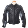 IXS Trigon Black Gun Leather Motorcycle Jacket Front                                                                                                                                                                                                           