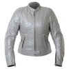 IXS Sally Ladies Silver Leather Motorcycle Jacket Front                                                                                                                                                                                                        