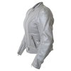 IXS Sally Ladies Silver Leather Motorcycle Jacket Side                                                                                                                                                                                                         