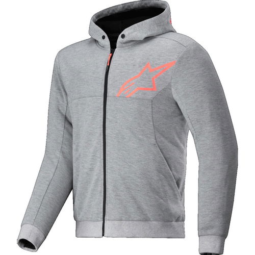 Alpinestars Chrome V2 Sport Hoodie Grey Heather Red Fluo
