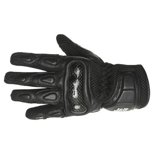 J&S Mesh Black Motorcycle Gloves Back                                                                                                                                                                                                                          
