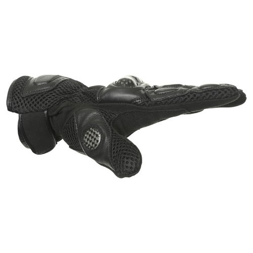 J&S Mesh Black Motorcycle Gloves Thumb side                                                                                                                                                                                                                    