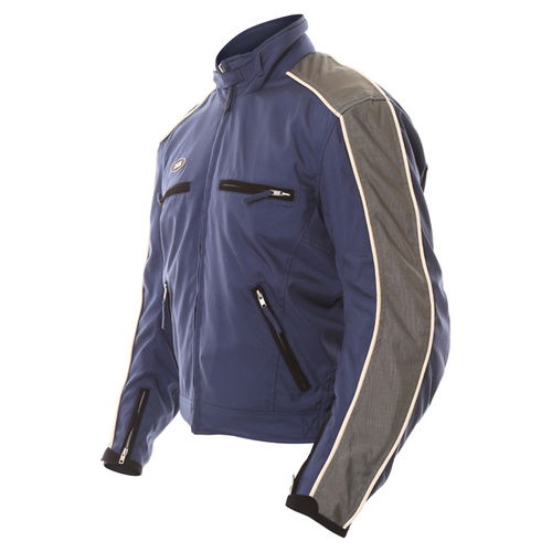 IXS Zebu Mens Blue Grey Textile Motorcycle Jacket Side                                                                                                                                                                                                         