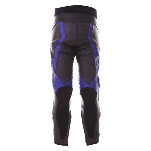 IXS Venom Black Blue Leather Motorcycle Jeans Rear                                                                                                                                                                                                             