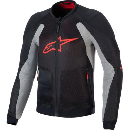 Alpinestars Troop-Air Jacket Black Ash Gray Bright Red