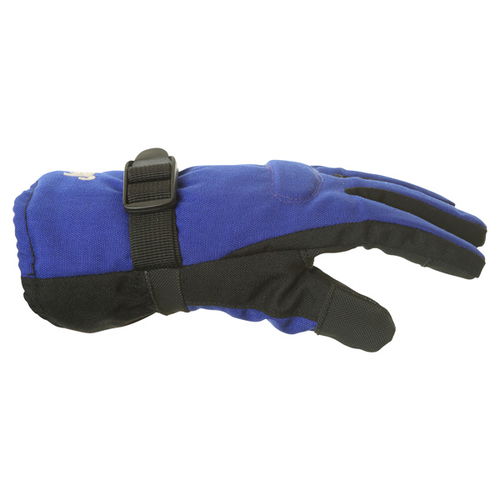 J&S Boy Racer Blue Black Motorcycle Gloves Thumb side                                                                                                                                                                                                          