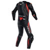 Dainese Tuta Mugello R D-Air Mens Black Black Red Fluo Leather Motorcycle Suit Rear                                                                                                                                                                            