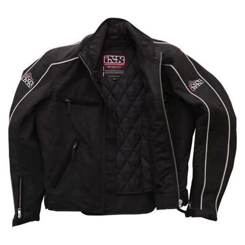 IXS Retro Black White Textile Motorcycle Jacket Inside                                                                                                                                                                                                         