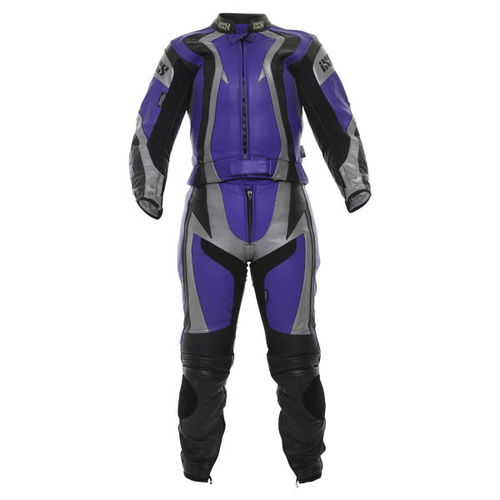 IXS Firebird Mens Blue Black Leather Motorcycle Suit Front                                                                                                                                                                                                     