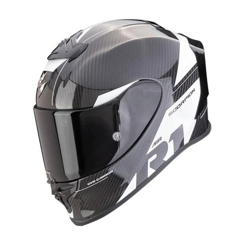 Scorpion Exo R1 Evo Carbon Helmet Rally Black White