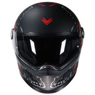 YM-833 Predator Helmet Skull Black Red