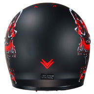 YM-833 Predator Helmet Skull Black Red