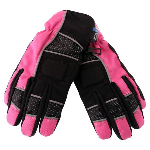 J&S Beverley Ladies Pink Black Motorcycle Gloves                                                                                                                                                                                                               