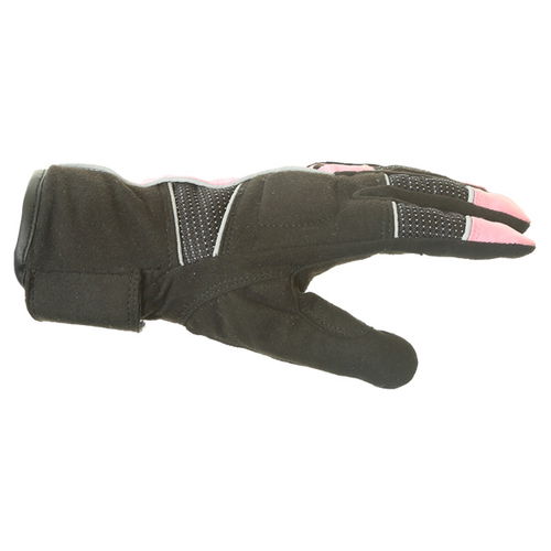 J&S Beverley Ladies Black Pink Motorcycle Gloves Thumb side                                                                                                                                                                                                    