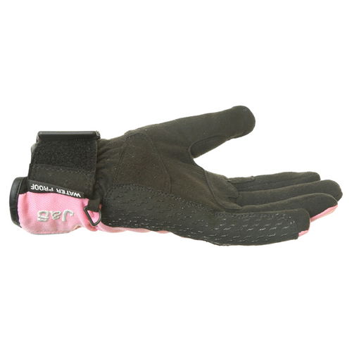 J&S Beverley Ladies Black Pink Motorcycle Gloves Little finger side                                                                                                                                                                                            