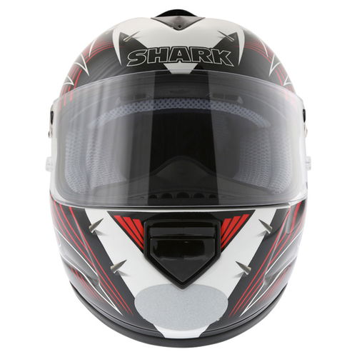 Shark Rsx Hook White Black Red Helmet Front                                                                                                                                                                                                                    