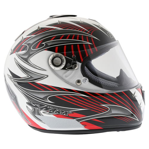 Shark Rsx Hook White Black Red Helmet Right Side                                                                                                                                                                                                               
