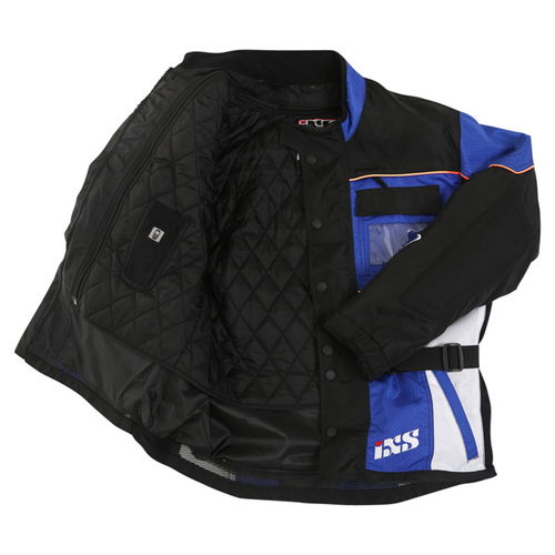 IXS 6 Days Mens Blue Black White Textile Motorcycle Jacket Inside                                                                                                                                                                                              