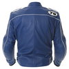 IXS Cornwall Blue Leather Motorcycle Jacket Back                                                                                                                                                                                                               