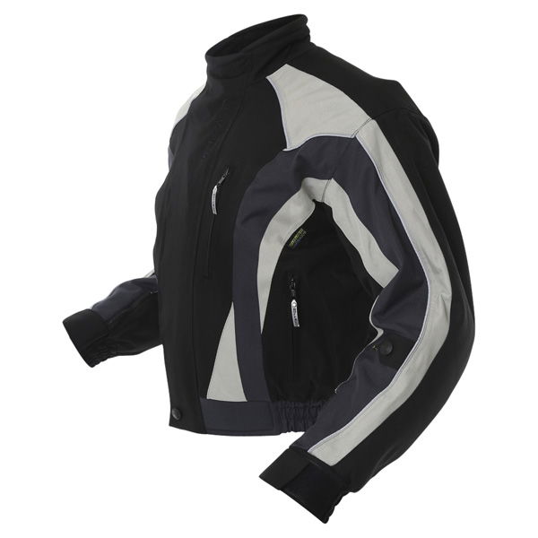 Buffalo Commando Mens Black Grey Textile Motorcycle Jacket Side                                                                                                                                                                                                