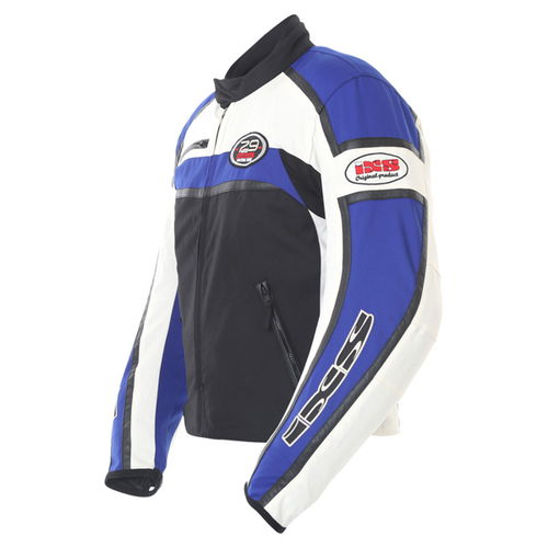 IXS Exeter Mens Black Blue Textile Motorcycle Jacket Side                                                                                                                                                                                                      