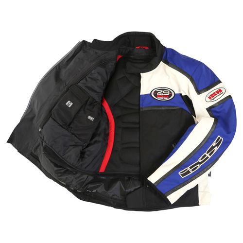 IXS Exeter Mens Black Blue Textile Motorcycle Jacket Inside                                                                                                                                                                                                    