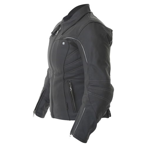 IXS Laila Black Ladies Leather Motorcycle Jacket Side                                                                                                                                                                                                          