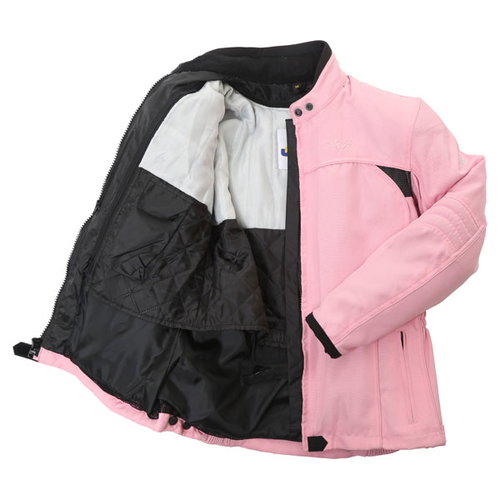 J&S Tracy 2640 Ladies Pink Textile Motorcycle Jacket Inside                                                                                                                                                                                                    