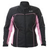 J&S Tracy 2640 Ladies Black Pink Textile Motorcycle Jacket Front                                                                                                                                                                                               