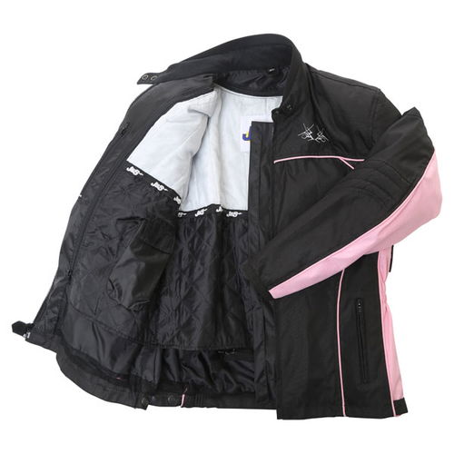 J&S Tracy 2640 Ladies Black Pink Textile Motorcycle Jacket Inside                                                                                                                                                                                              