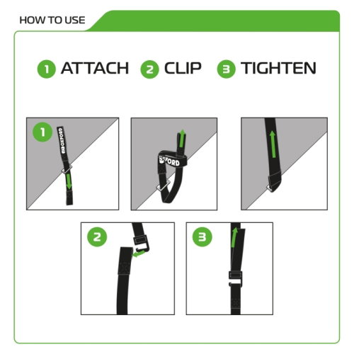 Oxford Products Oxford Products Atlas Straps G-Hook 17mm x 1.2 Black