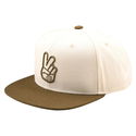 Peace Flat Bill Snapback Cap Vintage White Olive