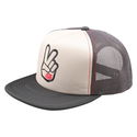 Peace Out Trucker Snapback Cap Vintage White Carbon
