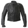Frank Thomas FTL400 Ladies Black Leather Motorcycle Jacket Front                                                                                                                                                                                               